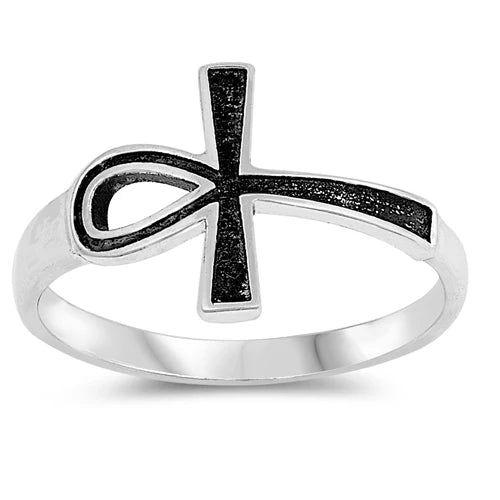Ankh .925 Sterling Silver Ring Size 8