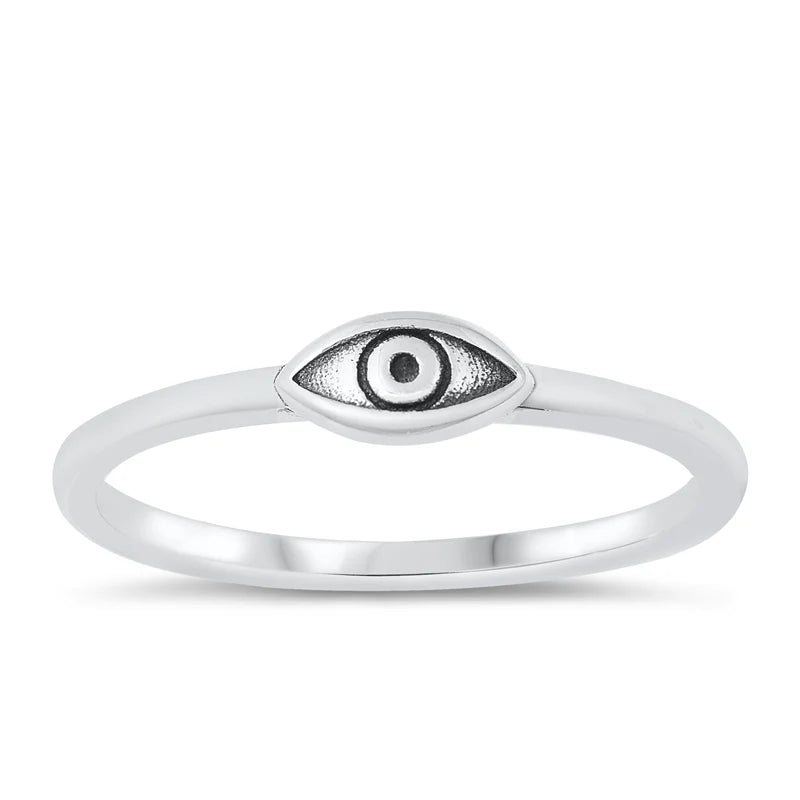 Evil Eye .925 Sterling Silver Ring Size 7