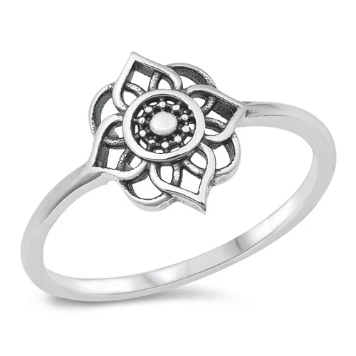Mandala .925 Sterling Silver Ring Size 5