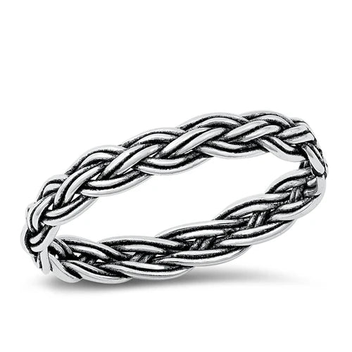 Braid Band .925 Sterling Silver Ring Size 7