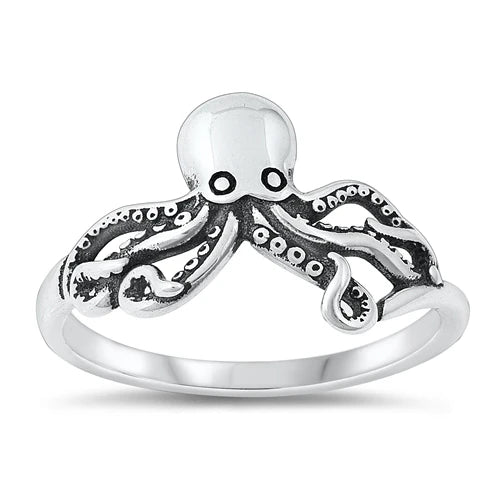 Octapus .925 Sterling Silver Ring Size 7