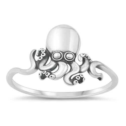 Octopus .925 Sterling Silver Ring Size 7
