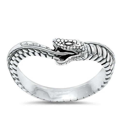 Snake Ouroboros .925 Sterling Silver Ring Size 7