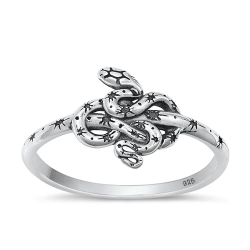 Snake Coiled Sterling Silver Ring 6