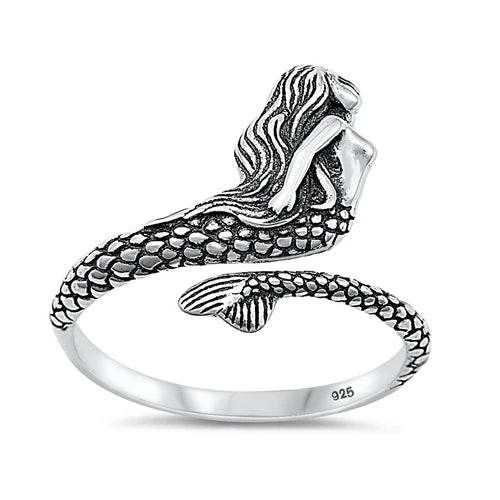 Mermaid .925 Sterling Silver Ring Size 6