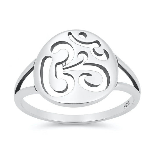 Om .925 Sterling Silver Ring Size 7
