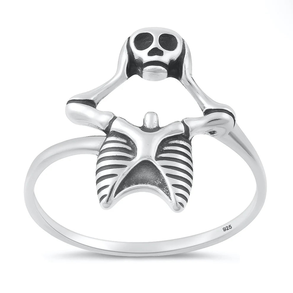 Skeleton .925 Sterling Silver Ring Size 6