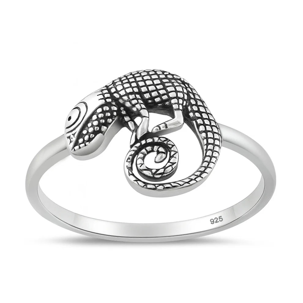 Chameleon .925 Sterling Silver Ring Size 6