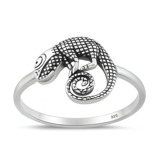 Chameleon .925 Sterling Silver Ring Size 7