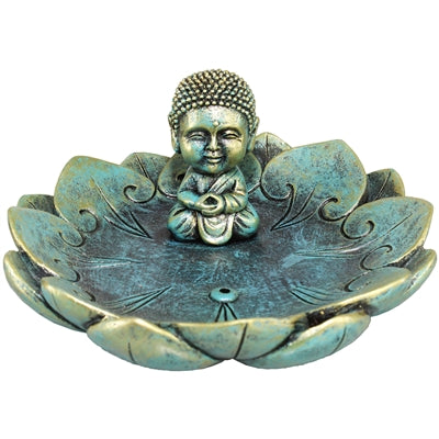 Baby Buddha Lotus Resin Incense Holder.