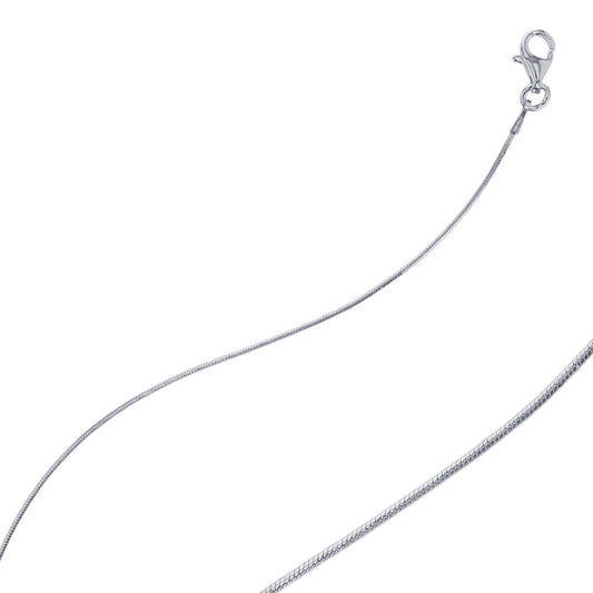 18" 0.9mm Round Snake .925 Sterling Silver Chain