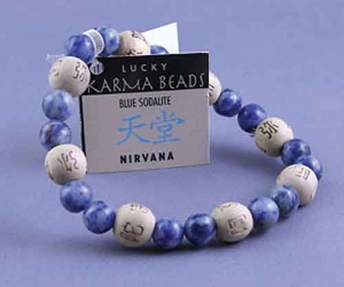 Blue Sodalite Nirvana - 8MM With White Karma Beads Bracelets - Lucky Karma Beads