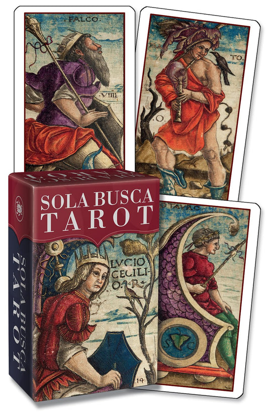 Sola Busca Tarot Mini by Lo Scarabeo – a 78-card Renaissance deck rich in alchemical symbolism, now in a portable pocket size.
