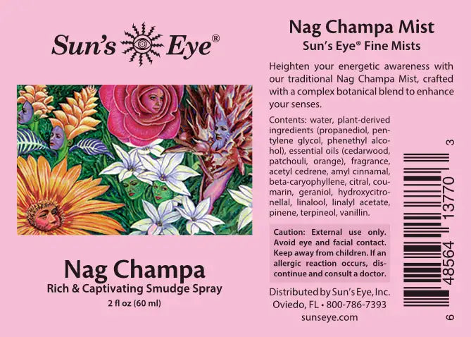 Nag Champa Sun's Eye Fine Mists Smudge Spray 8oz