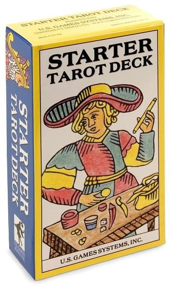 Starter Tarot Deck by George R. Bennett – beginner-friendly deck with upright and reversed meanings printed on each card.
