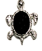 STONE TURTLE PENDANT IN BLACK ONYX