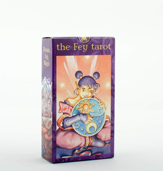 Fey Tarot by Riccardo Minetti – A whimsical and emotionally expressive 78-card tarot deck featuring vibrant fey creatures, offering an intuitive and imaginative approach to readings. Illustrated by Mara Aghem and published by Lo Scarabeo.
