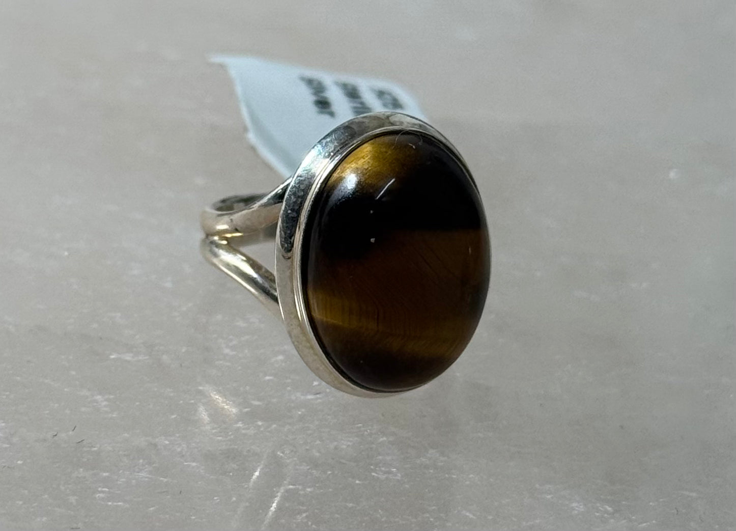 Tiger Eye Africa Sterling Silver Ring Size 7 – striking tiger eye stone from Africa set in sterling silver, perfect for bold and elegant jewelry.
