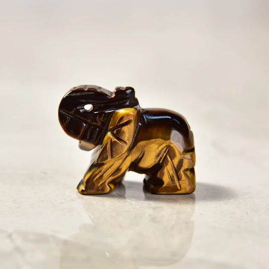 Tiger Eye Small Elephant 30x35mm