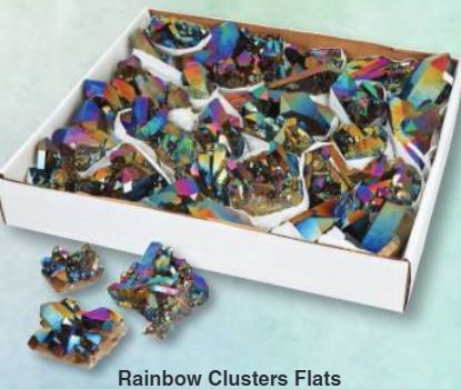 Aura Quartz Cluster Titanium Electroplated