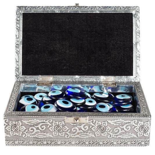 Evil Eye Om / Celtic / Ganesh Carved Tin Box