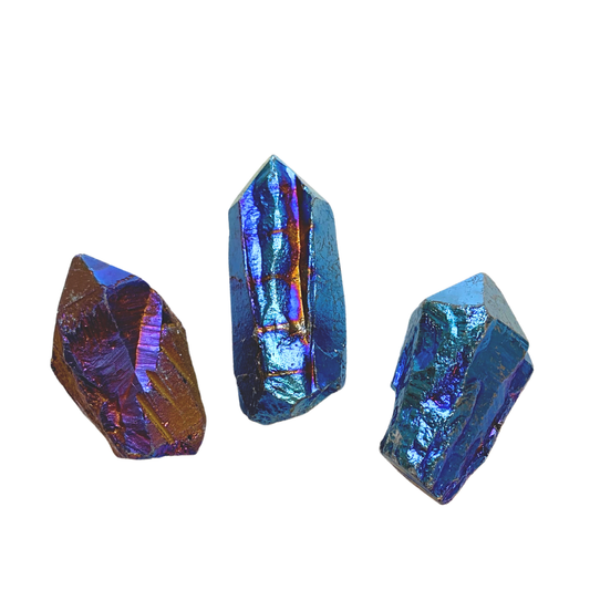 Cobalt Aura Quartz / Amethyst Deep Blue Point