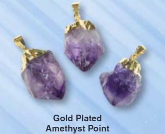 Amethyst Point Gold Plated Pendant