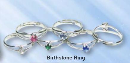 May Emerald Cubic Zircon Birthstone Metal Adjustable Ring