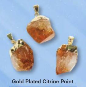 Citrine Point Gold Plated Pendant