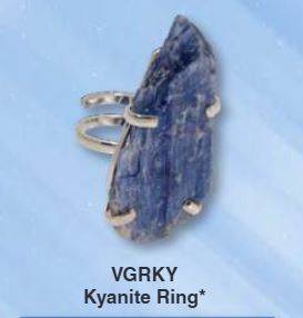 Blue Kyanite Natural Blade Adjustable Plated Ring