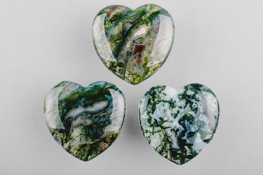 Moss Agate / Tree Agate 45mm Heart