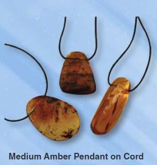 Amber Polished Medium Black Cord Adjustable Necklace - Mexico