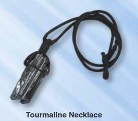 Black Tourmaline Rough Point On Black Waxed Cord Mineral Necklace