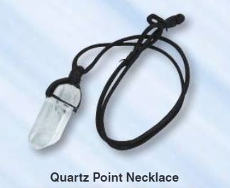 Clear Quartz Point On Black Waxed Cord Mineral Necklace