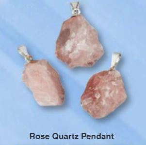 Rose Quartz Rough Natural Mineral Pendant