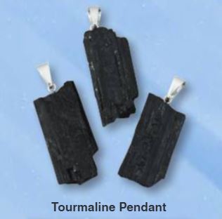 Black Tourmaline Raw Natural Mineral Pendant