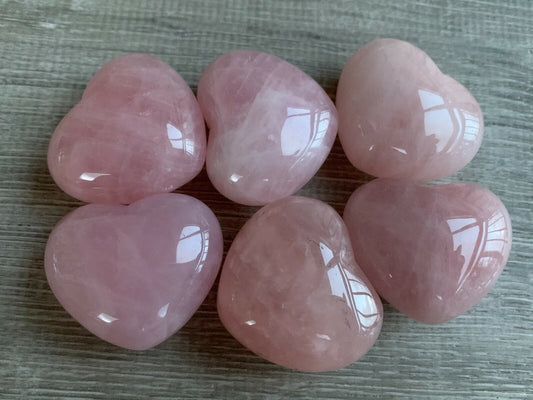 Rose Quartz 45mm Puffed Heart