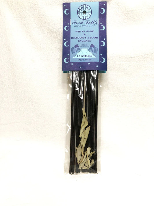 White Sage & Dragon’s Blood Pure Resin Incense 10 Sticks Per Pack