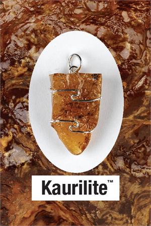 Kaurilite Raw SS Wire Wrap Pendant