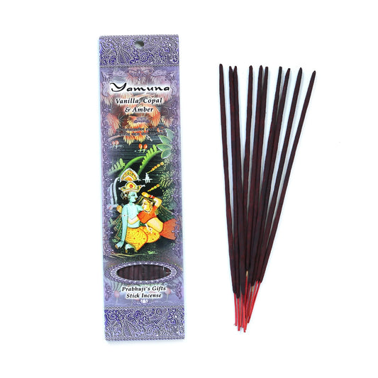 Yamuna Vanilla, Copal & Amber Prabhuji's Gifts Stick Incense 10 Sticks