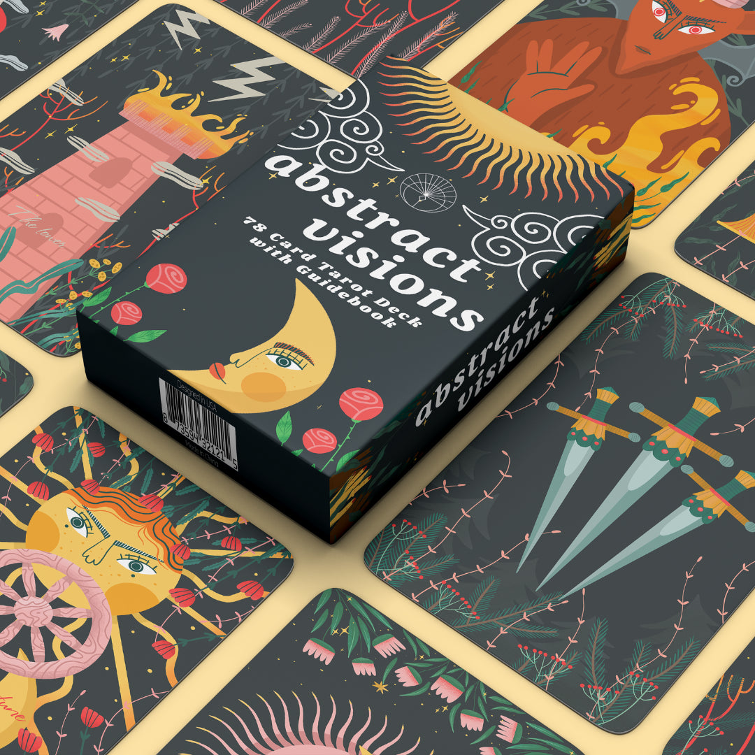 Abstract Visions Tarot Deck – contemporary tarot deck featuring bold abstract art for intuitive insight.
