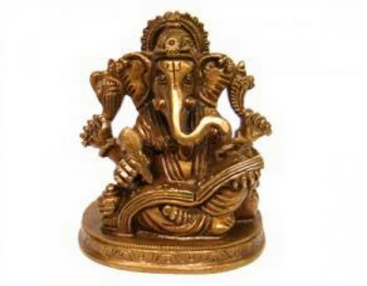 Ganesh Brass 3x2.5" Statue