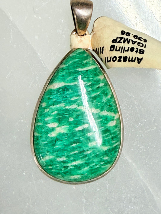 Amazonite Sterling Silver Pendant – soothing crystal jewelry for truth, harmony, and calming emotional balance.