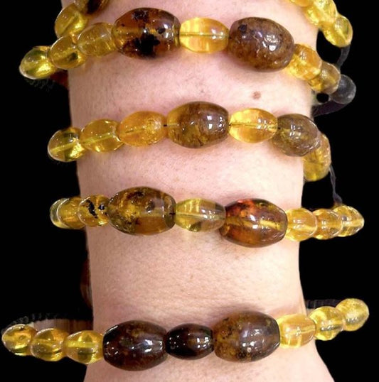 Amber 9 Bead Adjustable Bracelet
