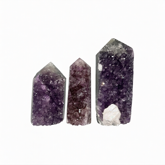 Amethyst Cluster Geode with Agate Polished Tower