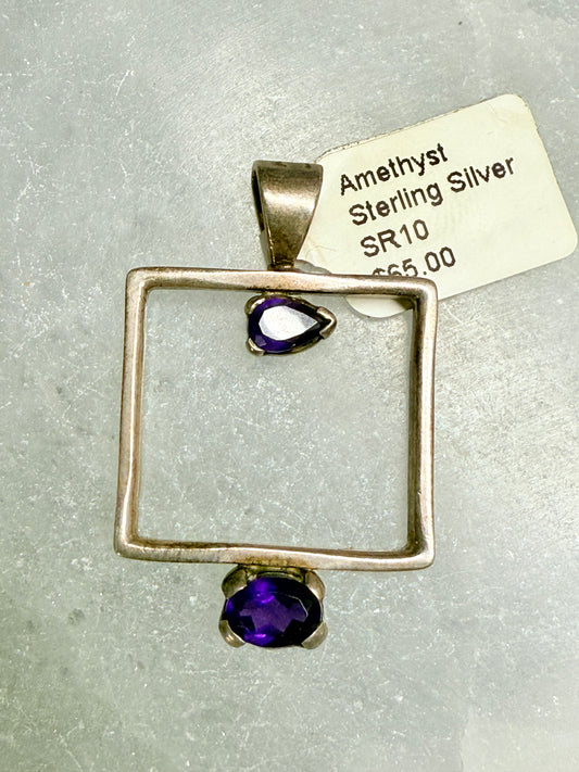 Amethyst Sterling Silver Pendant – classic crystal jewelry for calm, spiritual protection, and mental clarity.