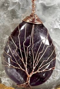 Amethyst Tree Pendant Copper Wire Wrap Pendant