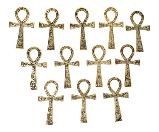 Brass Thin Ankh 4" Wall Plague