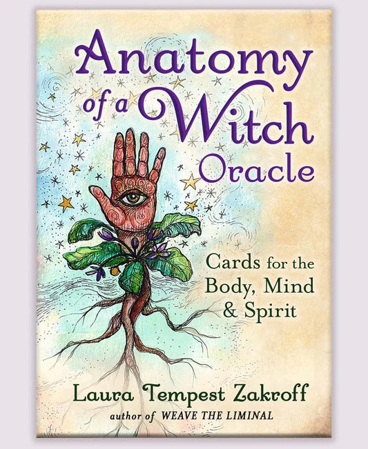 Anatomy of a Witch Oracle by Laura Tempest Zakroff – A 48-card deck and 136-page guidebook celebrating the Witch’s body, featuring systems of the magical body, lunar and solar events, senses, and more.
