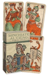 Ancient Minchiate Etruria Tarot by Lo Scarabeo – 97-card deck featuring 41 Major Arcana, including zodiac signs, virtues, and elements, with historical 1725 Florentine artwork.
